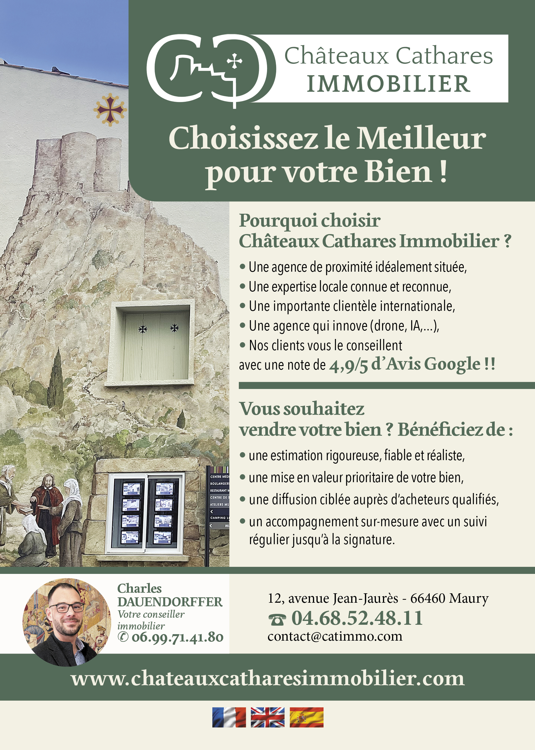 Flyer A6 immobilier 105x148 mm pour prospection boîtes aux lettres — agence immobilière